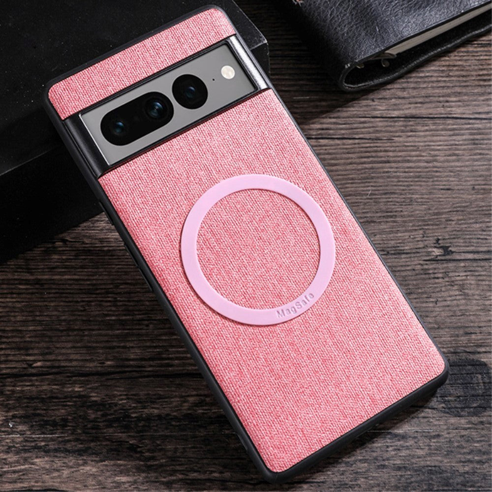 Google Pixel 8 Pro Plastic Case with Rough Texture - MagSafe Compatible - Pink