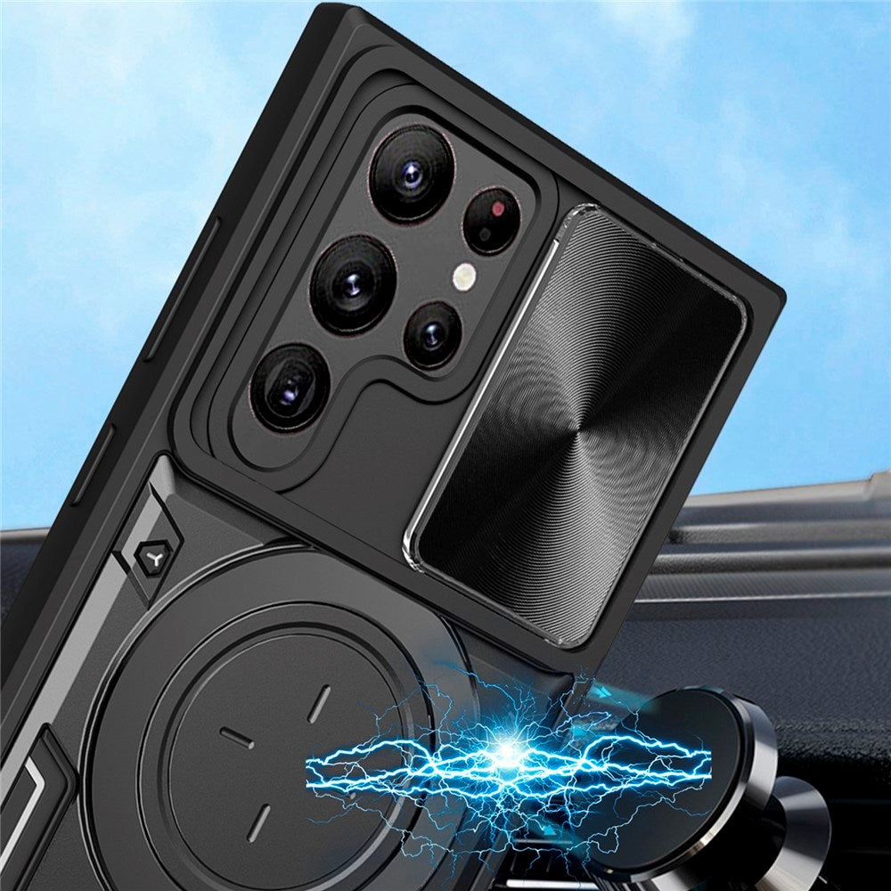 EIDERWOOD Samsung Galaxy S22 Ultra Rugged Case with Kickstand & Cam Slider - Red