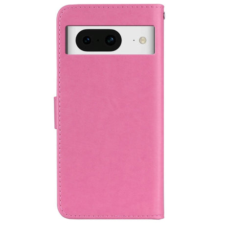 Google Pixel 8 Owl & Rhinestone Leather Wallet Case - Pink