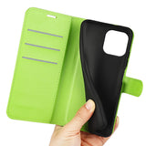 iPhone 15 Pro Max Litchi Leather Case w. Wallet - Green