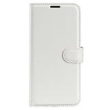 iPhone 15 Pro Litchi Leather Case w. Wallet - White