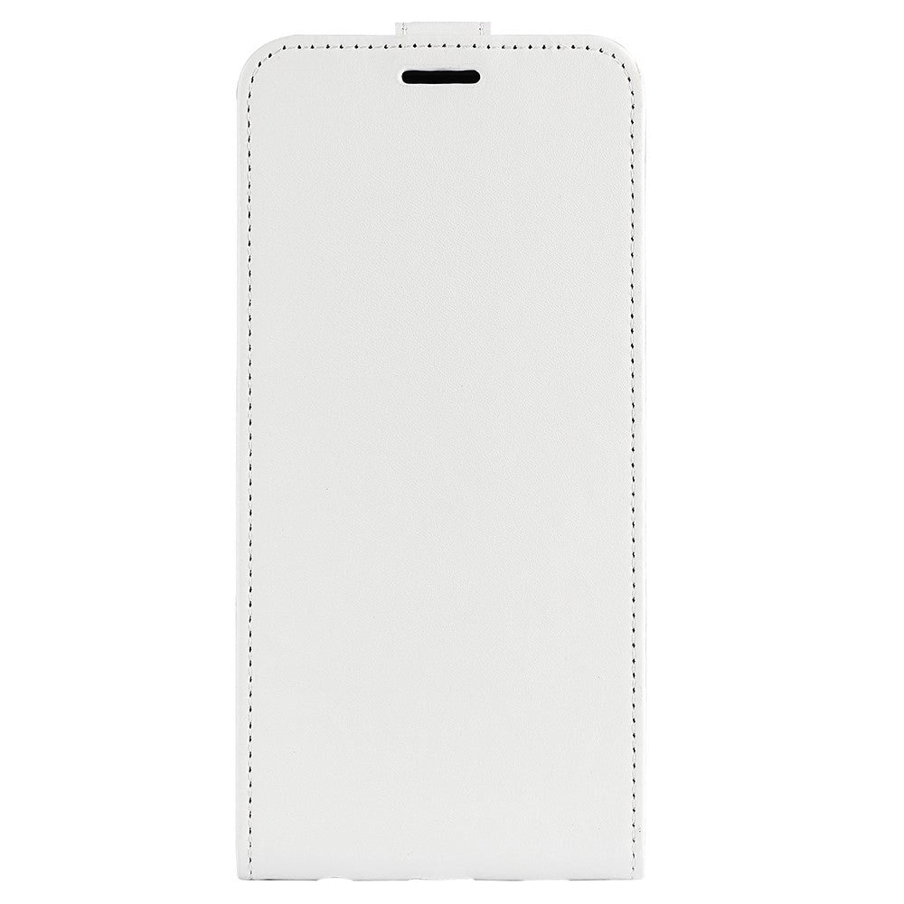 iPhone 15 Pro Vertical Leather Flip Case w. Card Holder - White