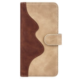 iPhone 15 Pro Multicolored Leather Flip case with Card Holder - Dark / Light Brown