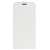 iPhone 15 Plus Vertical Leather Flip Cover w. Card Holder - White