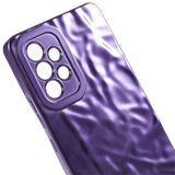 Samsung Galaxy A52s (5G) / A52 (4G / 5G) Shiny Flexible Plastic Back Case - Wavy Design - Purple