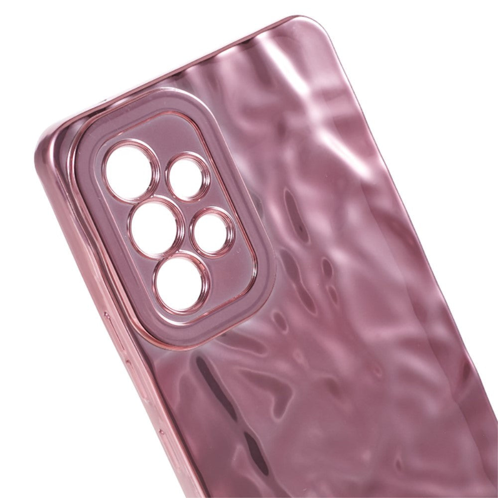 Samsung Galaxy A23 / A23 (5G) Shiny Flexible Plastic Back Case - Wavy Design - Rose Gold