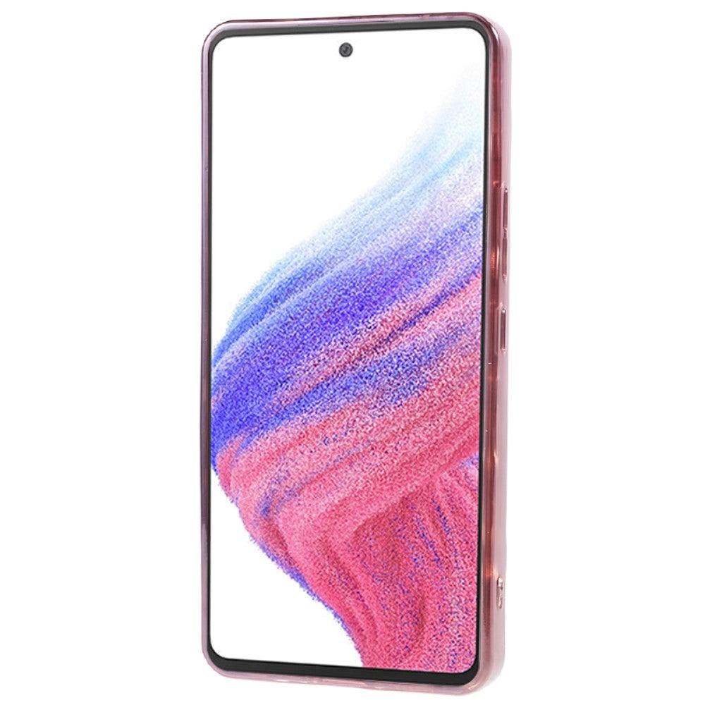 Samsung Galaxy A53 (5G) Shiny Flexible Plastic Back Case - Wavy Design - Rose Gold