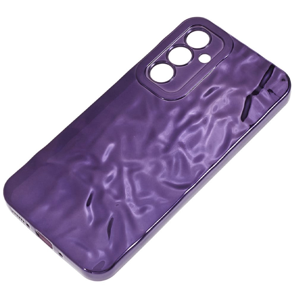 Samsung Galaxy A24 Shiny Flexible Plastic Back Case - Wavy Design - Purple