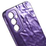 Samsung Galaxy A14 (5G) Shiny Flexible Plastic Back Case - Wavy Design - Purple