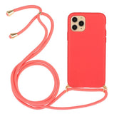 iPhone 15 Pro Max Flexible Plastic Case with Hand Strap - Red