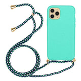 iPhone 15 Pro Max Flexible Plastic Case with Hand Strap - Turquoise