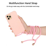 iPhone 15 Pro Max Flexible Plastic Case with Hand Strap - Pink