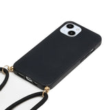 iPhone 15 Plus Flexible Plastic Case with Hand Strap - Black