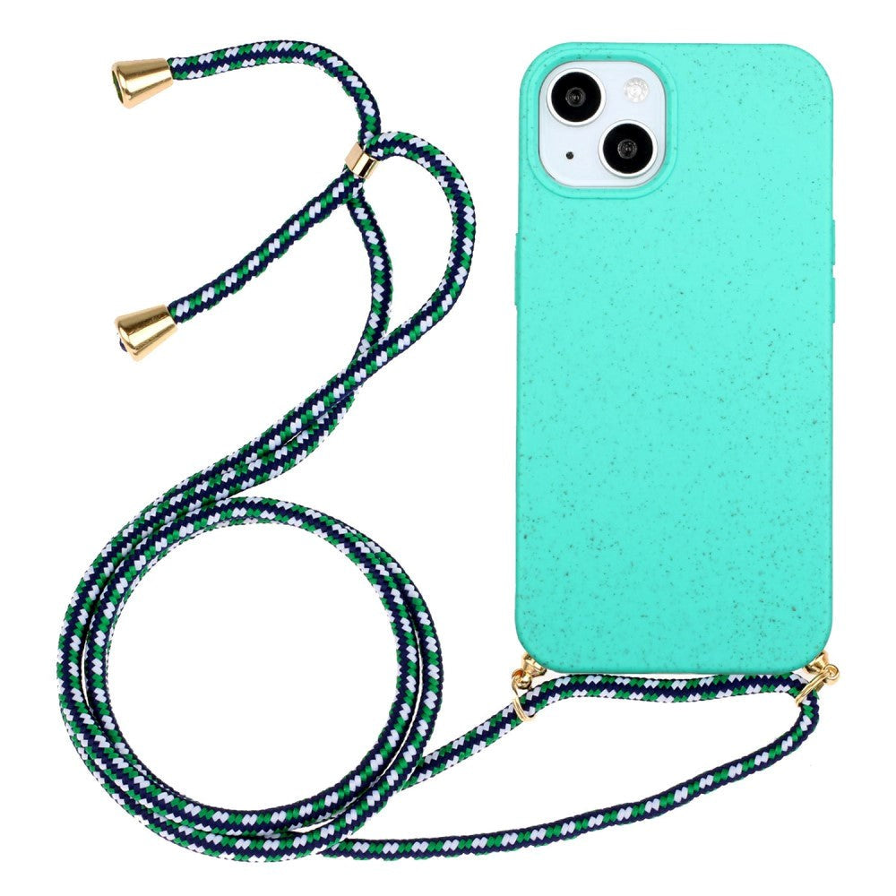 iPhone 15 Plus Flexible Plastic Case with Hand Strap - Turquoise