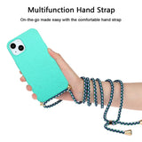 iPhone 15 Plus Flexible Plastic Case with Hand Strap - Turquoise