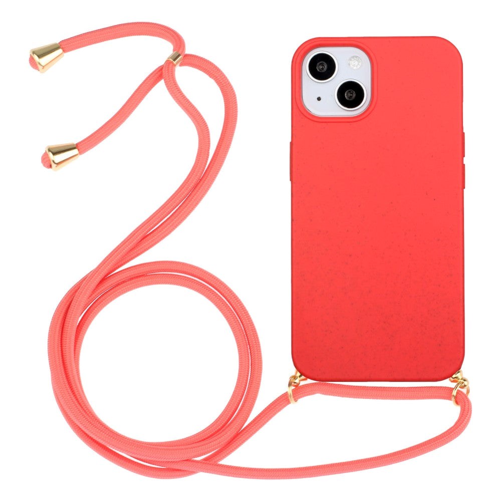 iPhone 15 Flexible Plastic Case with Hand Strap - Red