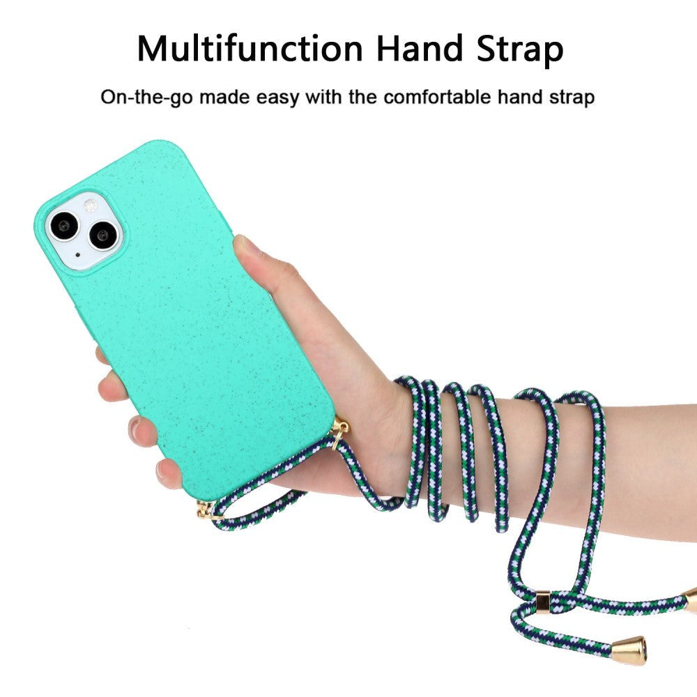 iPhone 15 Flexible Plastic Case with Hand Strap - Turquoise