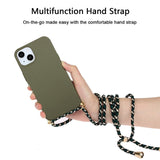 iPhone 15 Flexible Plastic Case with Hand Strap - Army Green