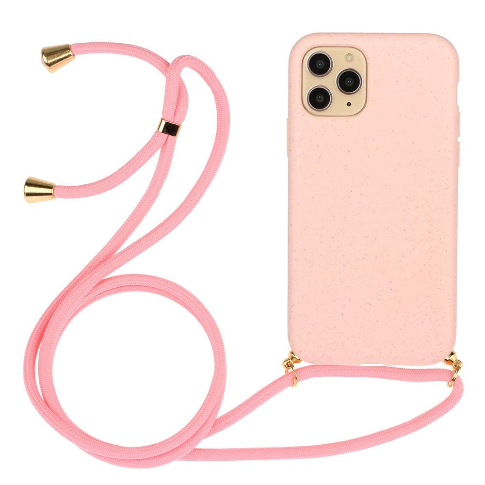 iPhone 15 Pro Flexible Plastic Case with Hand Strap - Pink