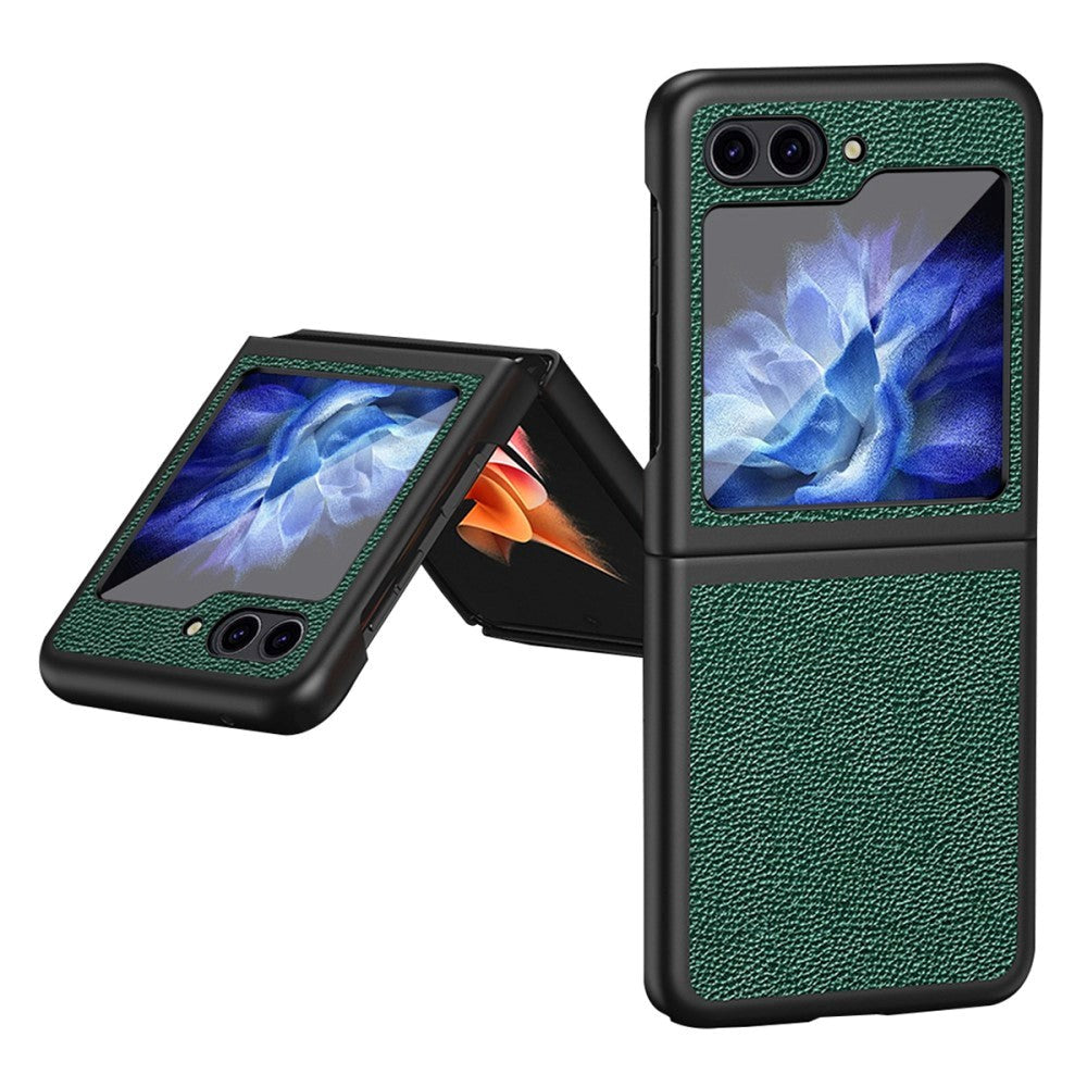 Samsung Galaxy Z Flip5 5G Litchi Leather Case - Green