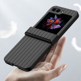 Samsung Galaxy Z Flip5 (5G) Hard Plastic Case with Striped Texture - Black