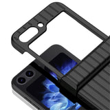 Samsung Galaxy Z Flip5 (5G) Hard Plastic Case with Striped Texture - Black