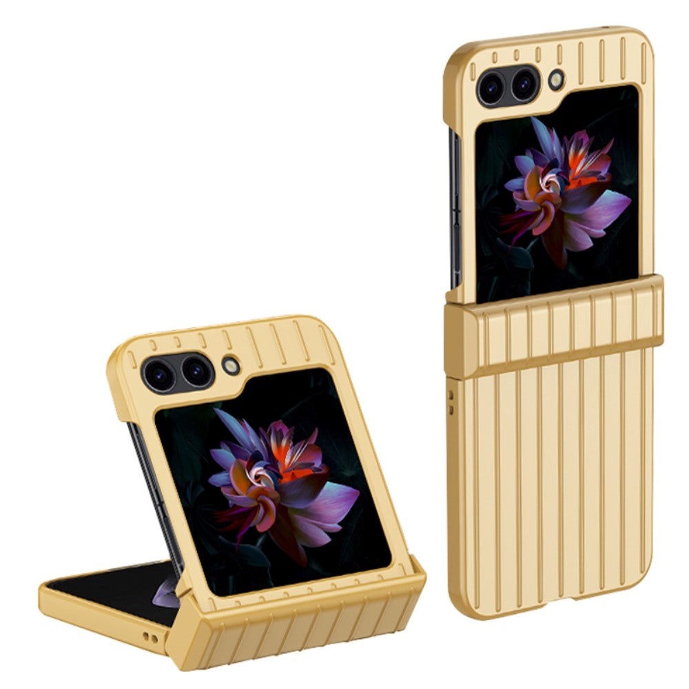 Samsung Galaxy Z Flip5 (5G) Hard Plastic Case with Striped Texture - Gold