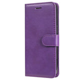 iPhone 15 Plus Leather Flip Case with Wallet and Strap - Purple