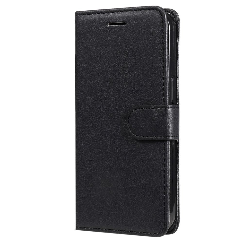 iPhone 15 Pro Leather Flip Case with Wallet and Strap and Wallet - Black