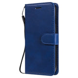 iPhone 15 Leather Flip Case with Wallet and Strap - Blue