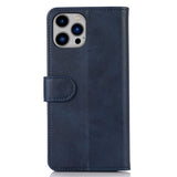 iPhone 15 Pro Max Leather Wallet Case w. Magnetic Lock - Blue