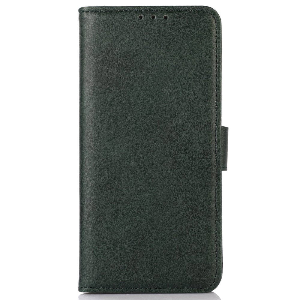 iPhone 15 Pro Max Leather Wallet Case w. Magnetic Lock - Green