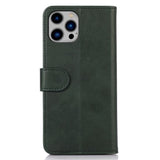 iPhone 15 Pro Max Leather Wallet Case w. Magnetic Lock - Green