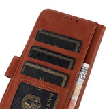 iPhone 15 Plus Leather Wallet Case w. Magnetic Lock - Brown