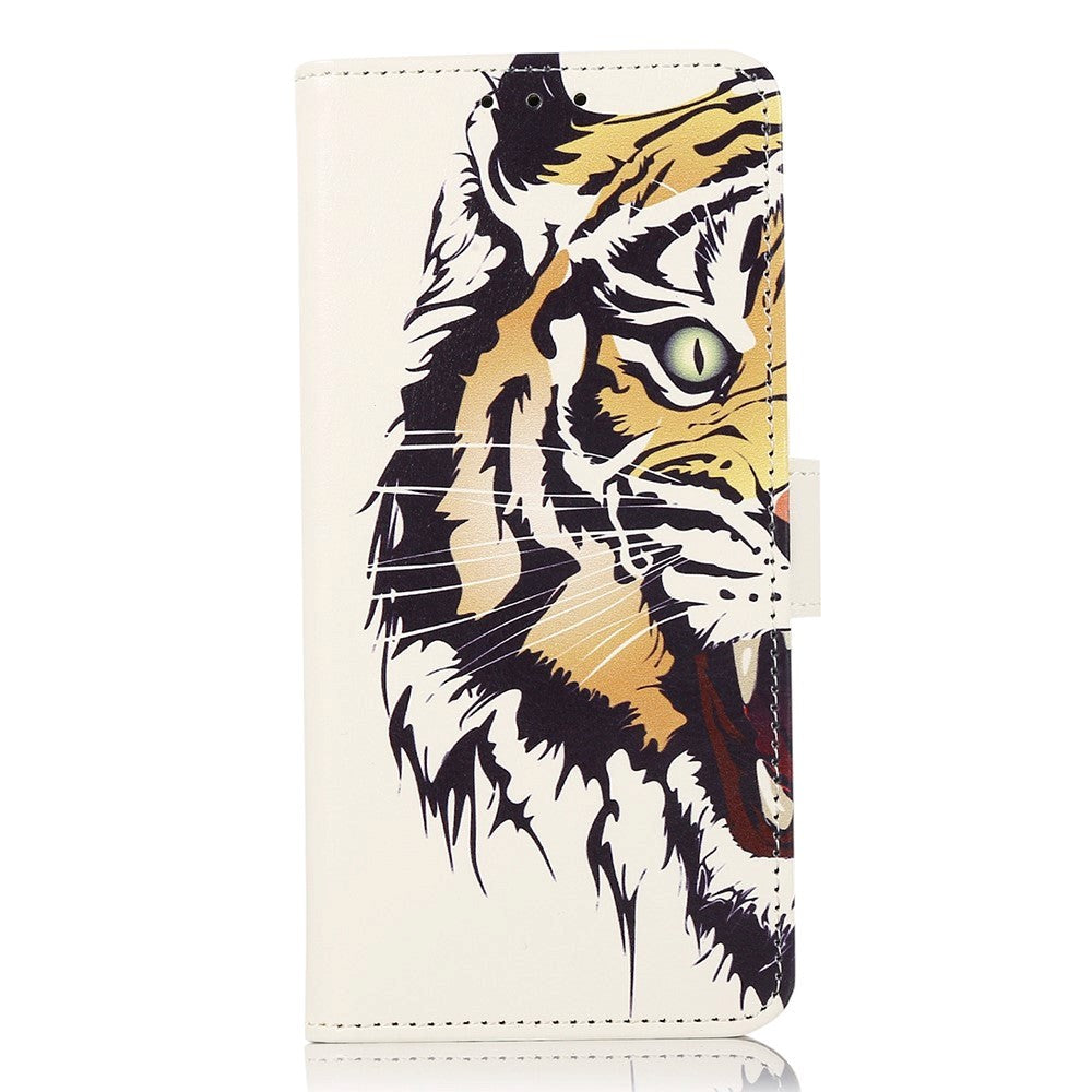 iPhone 15 Leather Case w. Wallet - Tiger