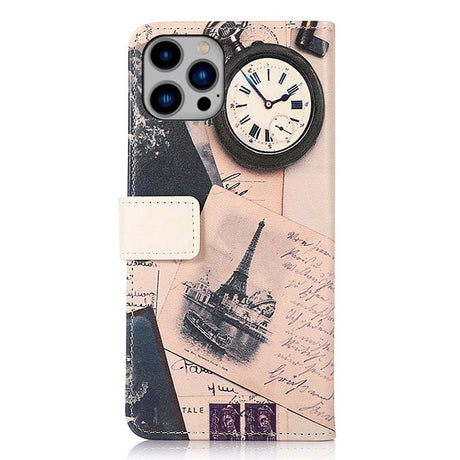 iPhone 15 Pro Max Leather Case w. Wallet - The Eiffel Tower