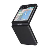 Samsung Galaxy Z Flip5 (5G) Leather Covered Plastic Case - Black Carbon