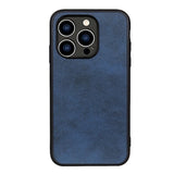 iPhone 15 Pro Max Leather Covered Plastic Case - Blue