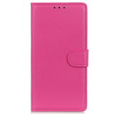 iPhone 15 Plus Litchi Leather Case w. Wallet - Pink