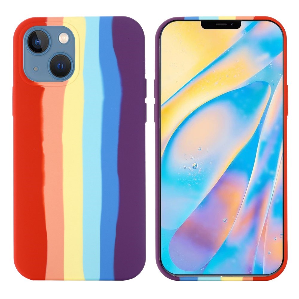 iPhone 15 Silicone Case - Red Rainbow