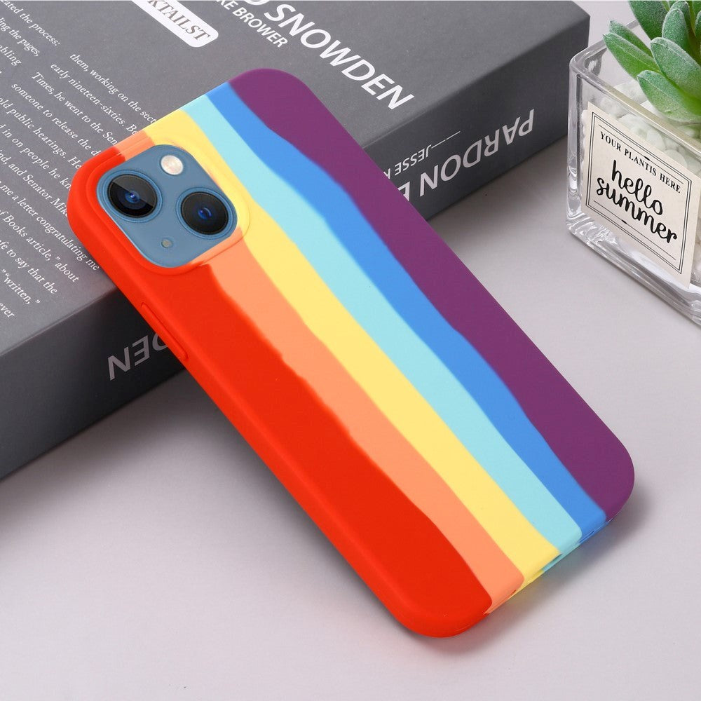 iPhone 15 Silicone Case - Red Rainbow