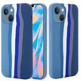 iPhone 15 Silicone Case - Blue Rainbow