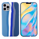 iPhone 15 Pro Max Silicone Case - Blue Rainbow