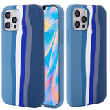 iPhone 15 Pro Max Silicone Case - Blue Rainbow