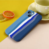 iPhone 15 Plus Silicone Case - Blue Rainbow