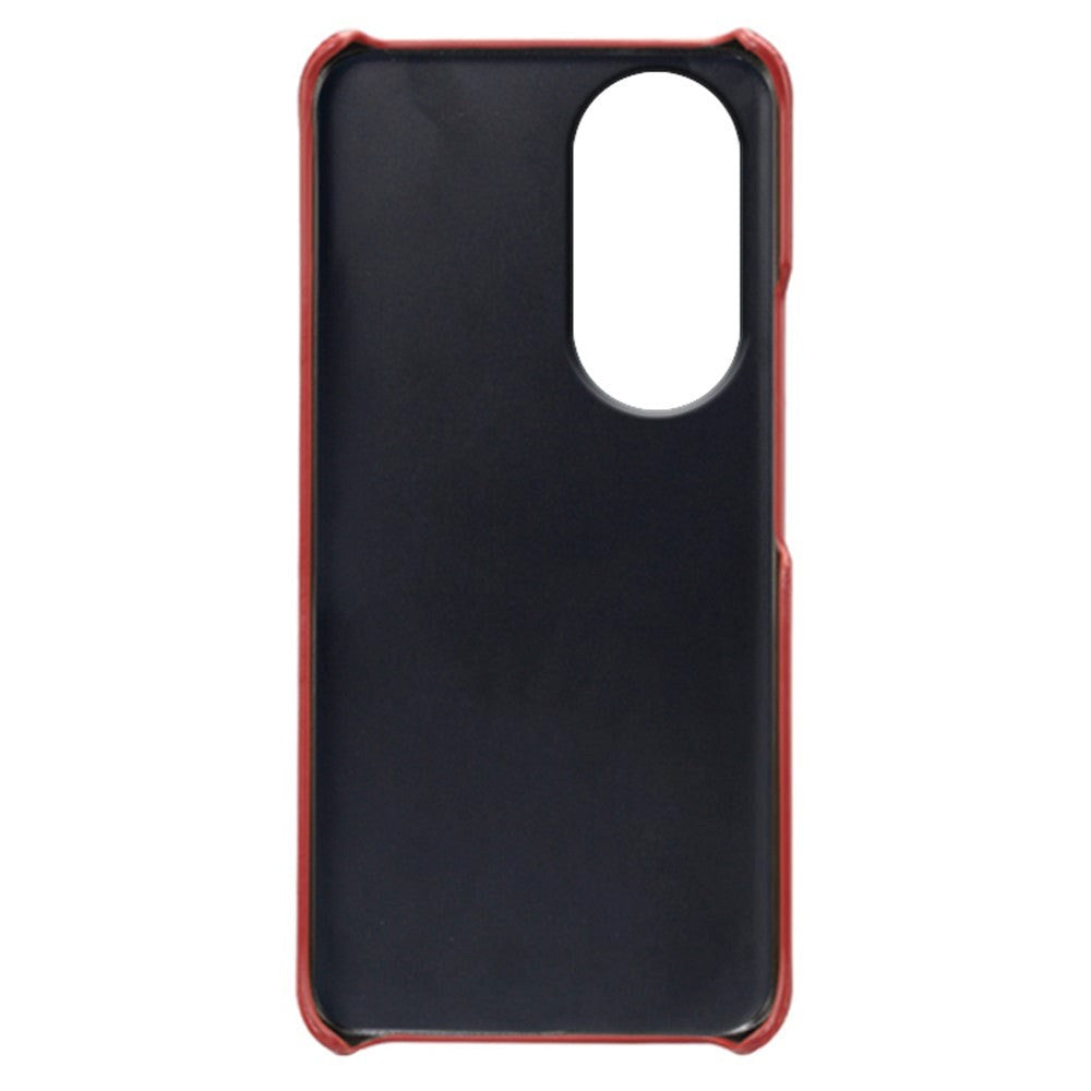 Honor 90 Leather Coated Plastic Case with Card Holder - Red