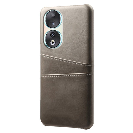 Honor 90 Leather Coated Plastic Case with Card Holder - Grey