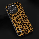 iPhone 15 Pro Max Flexible Plastic Back Case - Leopard Pattern - Gold