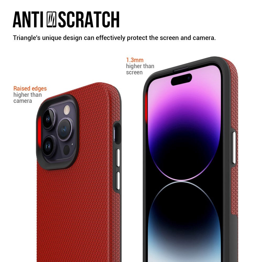 iPhone 15 Pro Max Shockproof Plastic Case - Red