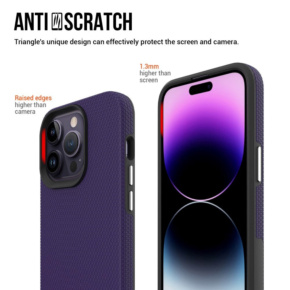 iPhone 15 Pro Max Shockproof Plastic Case - Purple